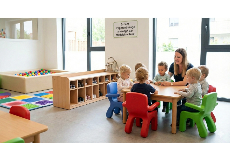 Le professionnalisme de Madeleine Jeux pour l'aménagement en mobilier les établissements 'enfance et les collectivités locales