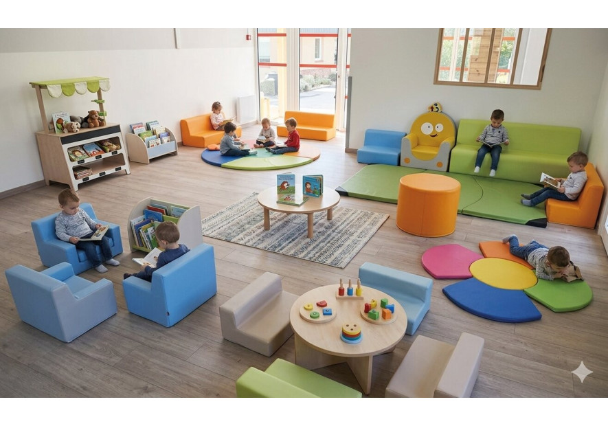 Aménager une crèche avec du mobilier en mousse : Guide Expert 2026