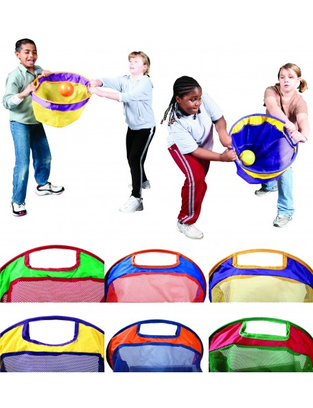 Lot de 6 paniers de réception pour jeux de coopération. Matériel de 6 paniers de réception pour enfants de marque Spordas