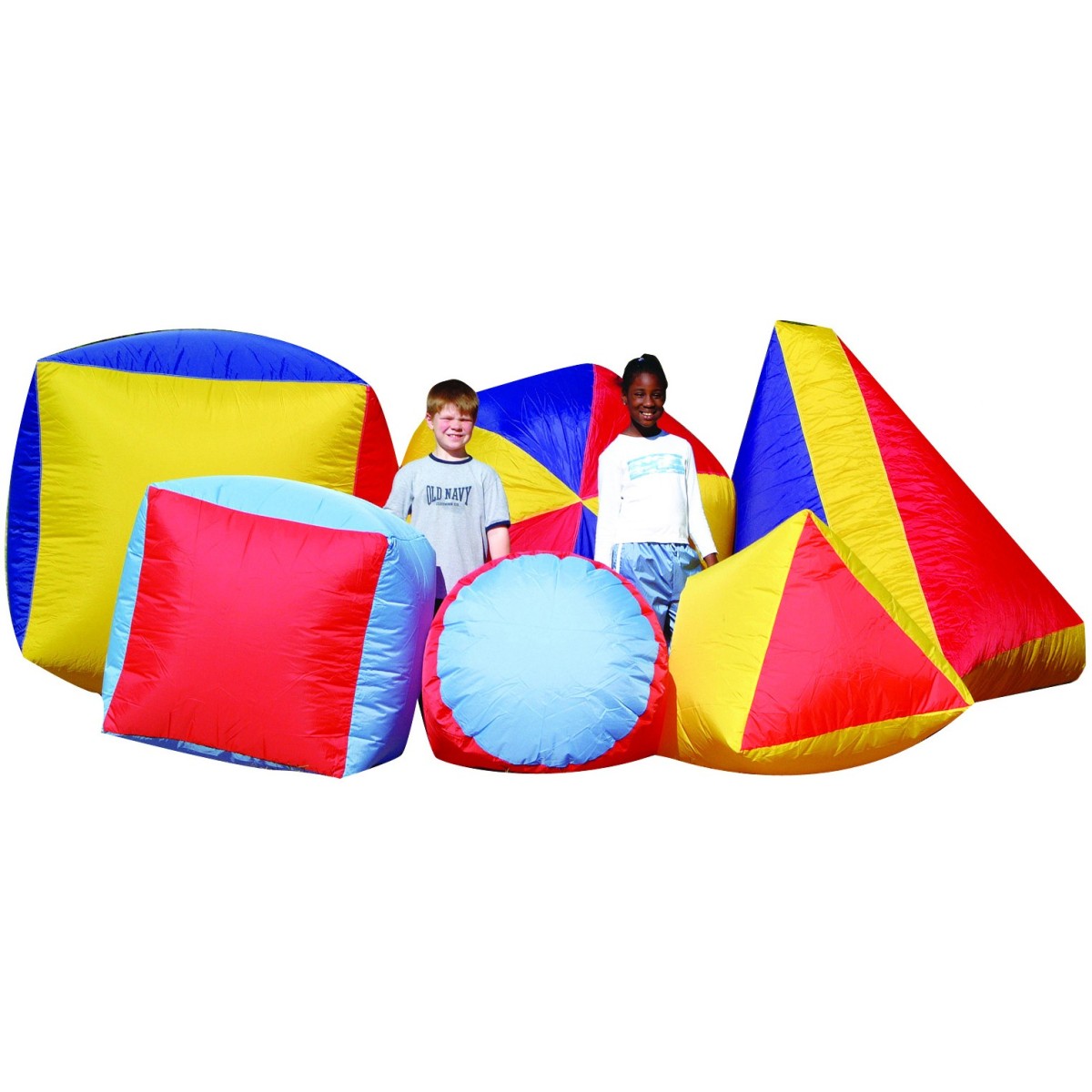Formes gonflables géantes Spordas pour jeux coopératifs des enfants, carré, triangle ou rond à acheter pas cher