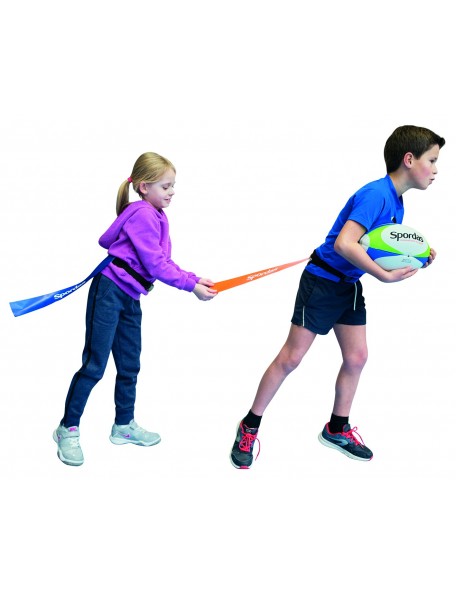 Lot de ceintures flag rugby Spordas orange ou bleu pour les enfants