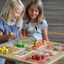 Table de jeu en bois les fruits