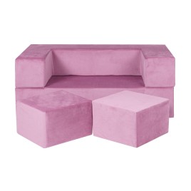 Ensemble canapé enfants rose