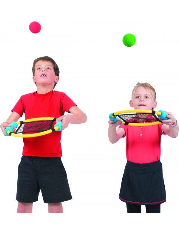 6 raquettes sauteuses trampoline pour faire rebondir les balles très facilement. Raquettes sauteuses adaptées aux enfants