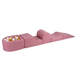 Parcours de motricité avec mini-piscine rose foncé