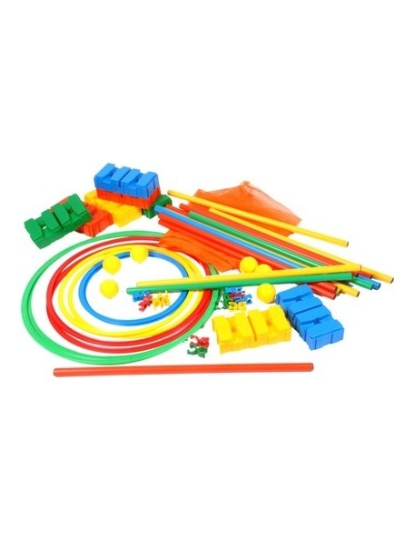 Kit de motricité multijeux pour les sports scolaires de enfants à acheter pas cher avec cones, cerceaux, jalons...