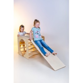 Cube d'escalade Montessori bois naturel