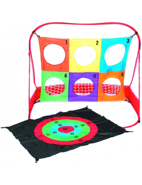 Cible 3 en 1 pour les jeux de lancer des enfants. Matériel de lot de 3 cibles avec structure facilement pliable