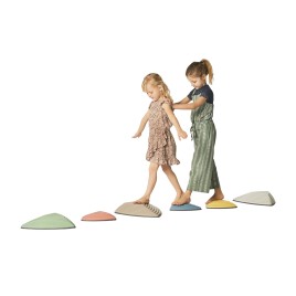 Set 6 pierres rivière d'équilibre Retro