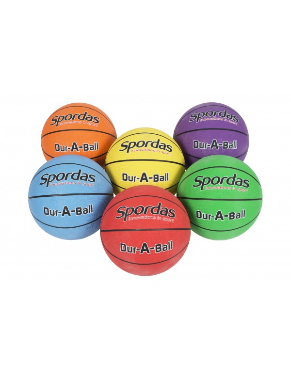 Lot de 6 ballons de basket-ball Spordas Dur-a-ball pour jeux sportifs scolaires des enfants