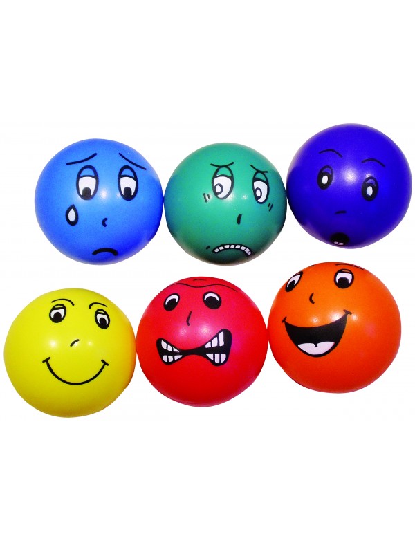 6 ballons émotions 20 cm Spordas pour jeux sportifs scolaires des enfants