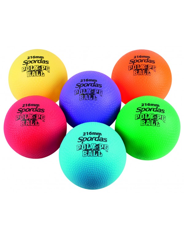 6 poly-ballons vinyle toutes surfaces Spordas pour jeux de ballons scolaires des enfants