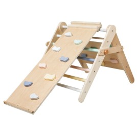 Kit triangle de pikler pastel avec panneau d'activités