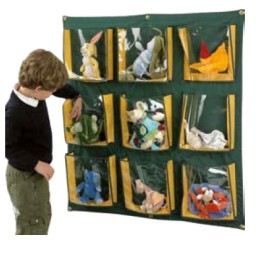 Rangement de doudous 9 pochettes vertical