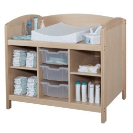 Meuble de change modèle ouvert pour enfants de crèche, mobilier en bois pour la petite enfance