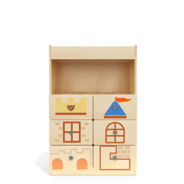 Étagère château avec 6 tiroirs