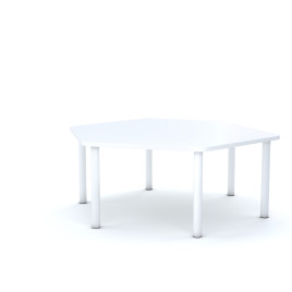 Table hexagonale crèche et maternelle hauteur ajustable