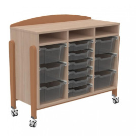 Meuble bas 12 bacs maternelle