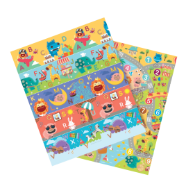 Tapis en mousse réversible, chiffres, lettres et animaux