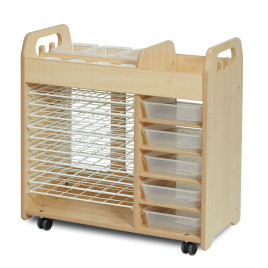 Chariot de rangement et sèche-dessins sur roulettes