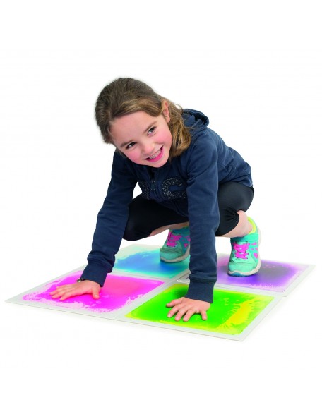 Lot de 4 dalles sensori-motrices multicolores pour les jeux de motricité en couleurs des enfants