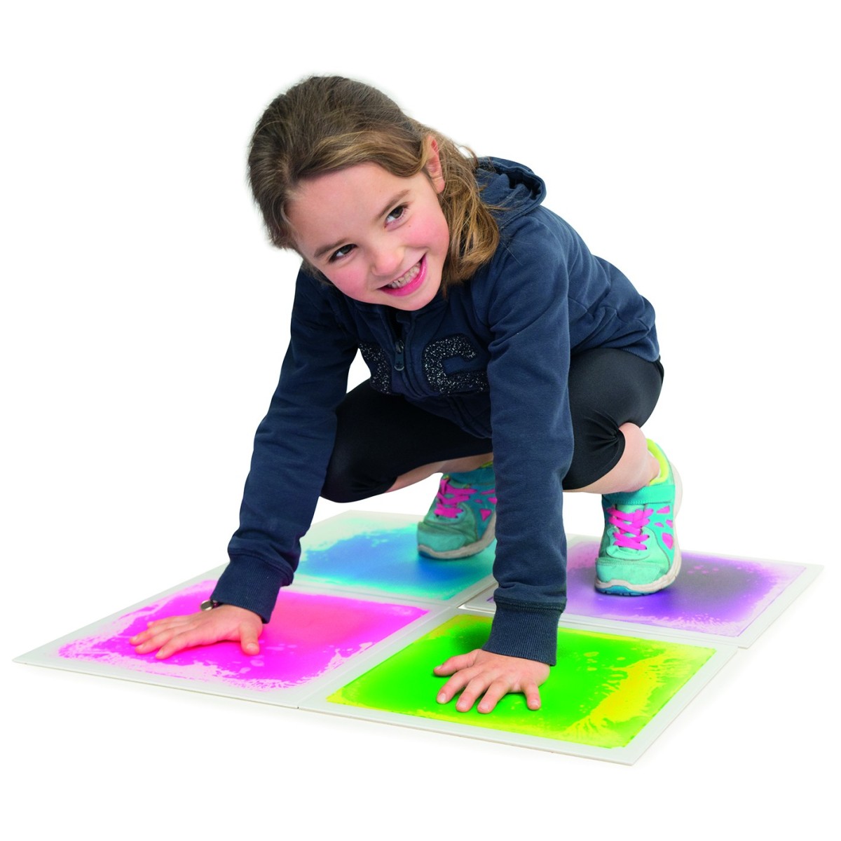 Lot de 4 dalles sensori-motrices multicolores pour les jeux de motricité en couleurs des enfants