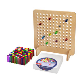 Panneau perforé et cylindres transparents