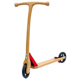 Trottinette en bois maternelle rouge