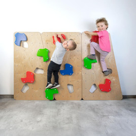 Panneau Mural D’Escalade Pour Enfants 60x60 Cm – 5 Poignées Colorées – Mur D’Intérieur En Bois – Motricité Et Aventure Sécurisée