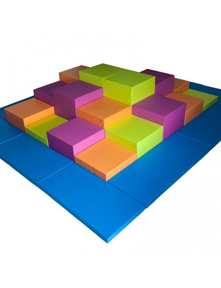 Montagne de cubes en mousse pour le confort des enfants et bébés en crèche. Mobilier scolaire en mousse Sumo Didactic