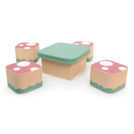 Ensemble table et sièges maternelle Champignons