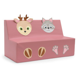 Canapé double cerf et raton laveur