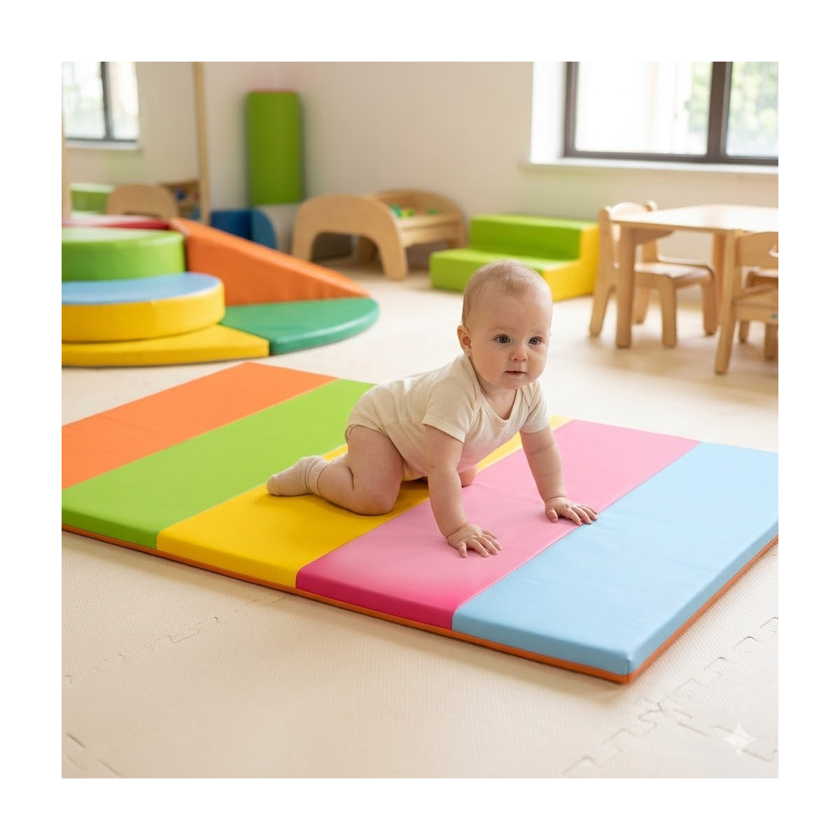 Tapis multi-couleurs crèche