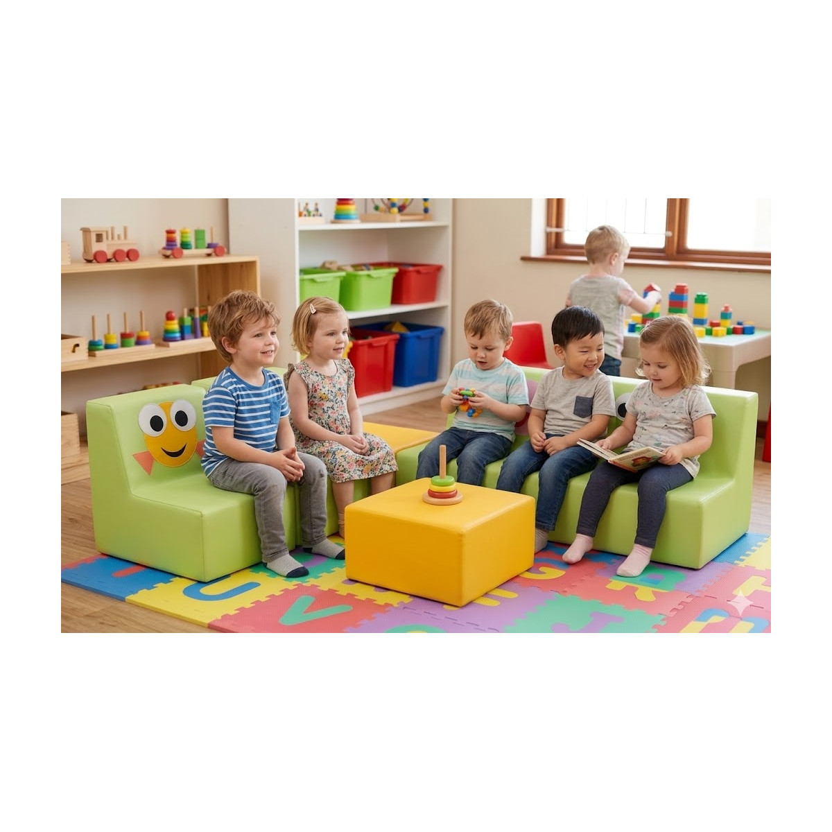 Ensemble canapé, fauteuil, table mousse crèche enfants