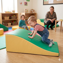 Rampe longue incurvée de motricité crèche
