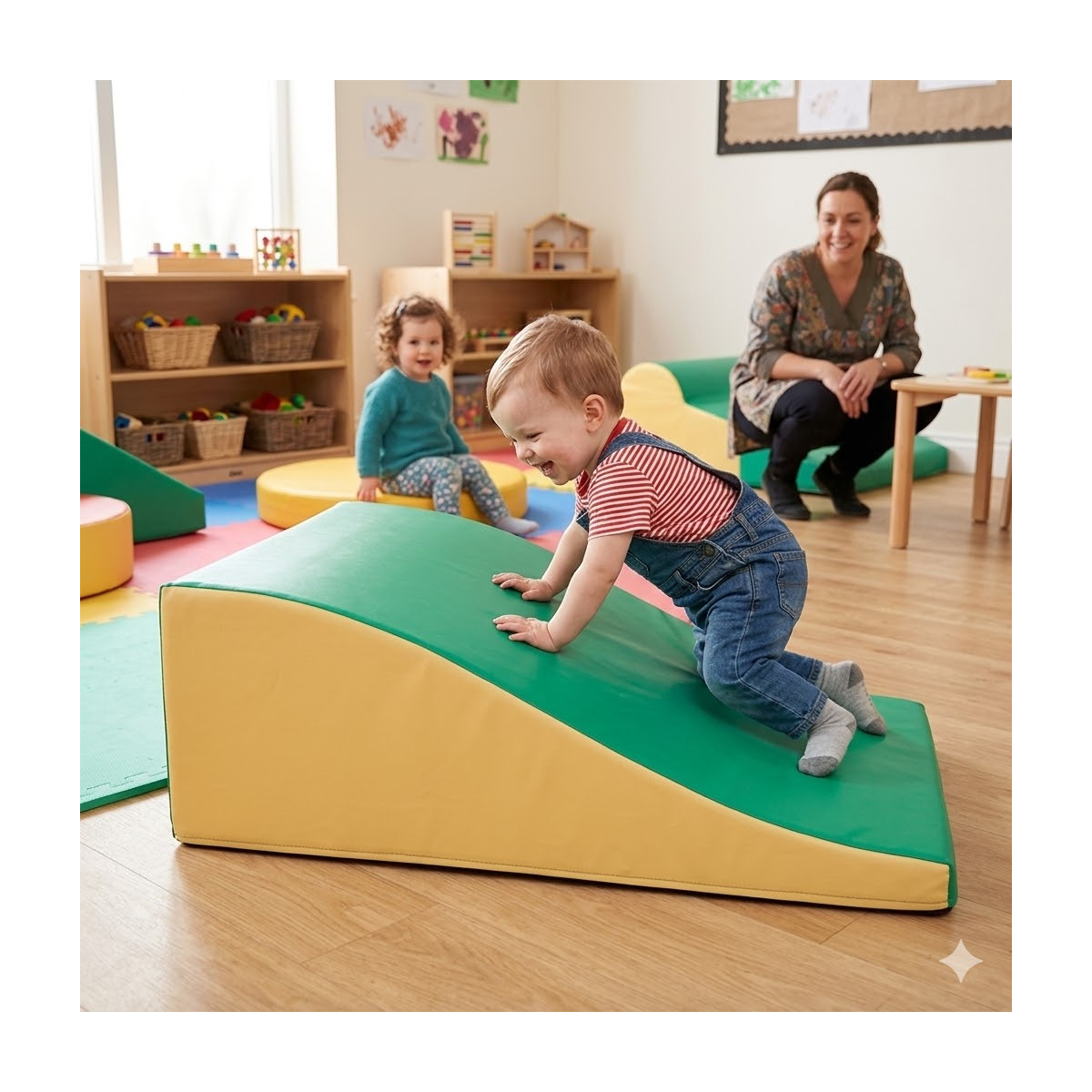 Rampe longue incurvée de motricité crèche