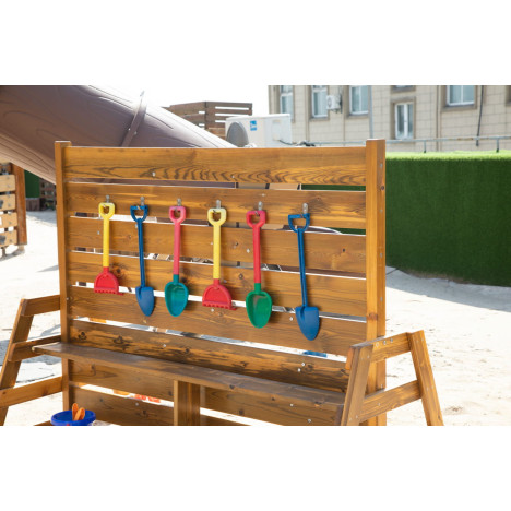 Mur de rangement pour jeux de sable d’extérieur