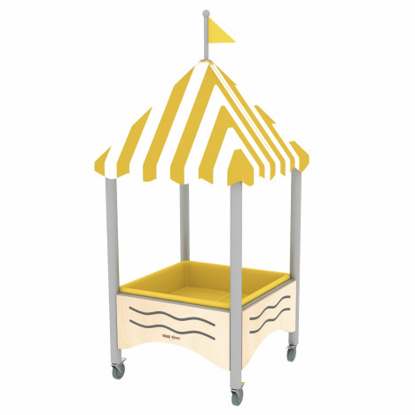 Table sable et eau mobile avec toit