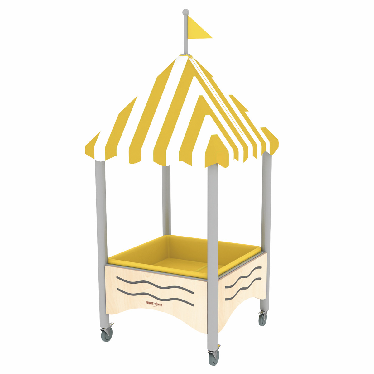 Table sable et eau mobile avec toit