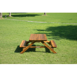 Table de pique-nique avec bancs maternelle enfants