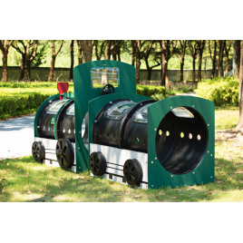 Structure de jeu extérieure tunnel et locomotive