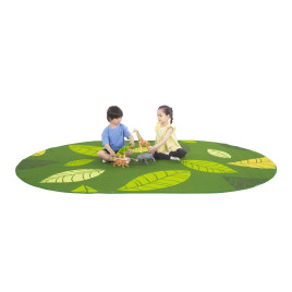 Grand tapis ovale Les feuilles