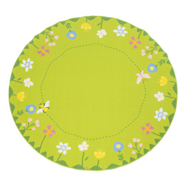Tapis rond 200 cm les fleurs maternelle