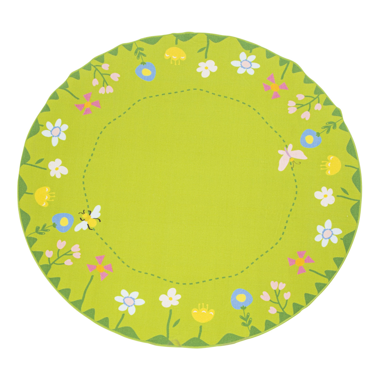 Tapis rond 200 cm les fleurs maternelle