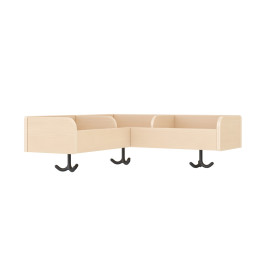 Patère murale d'angle 3 casiers larges