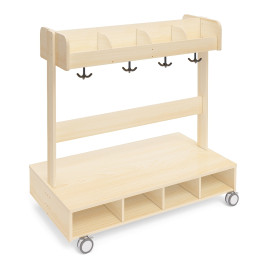 Banc porte-manteaux mobile 8 casiers