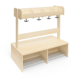 Banc porte-manteaux 8 casiers