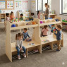 Banc porte-manteaux double 16 casiers maternelle