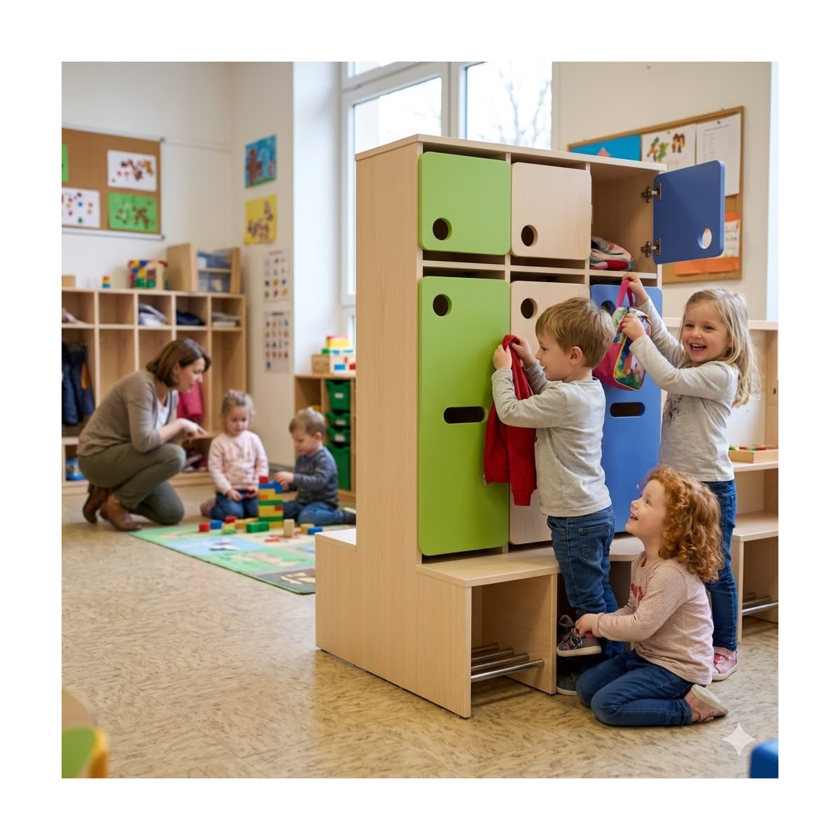 Vestiaire à 3 casiers maternelle