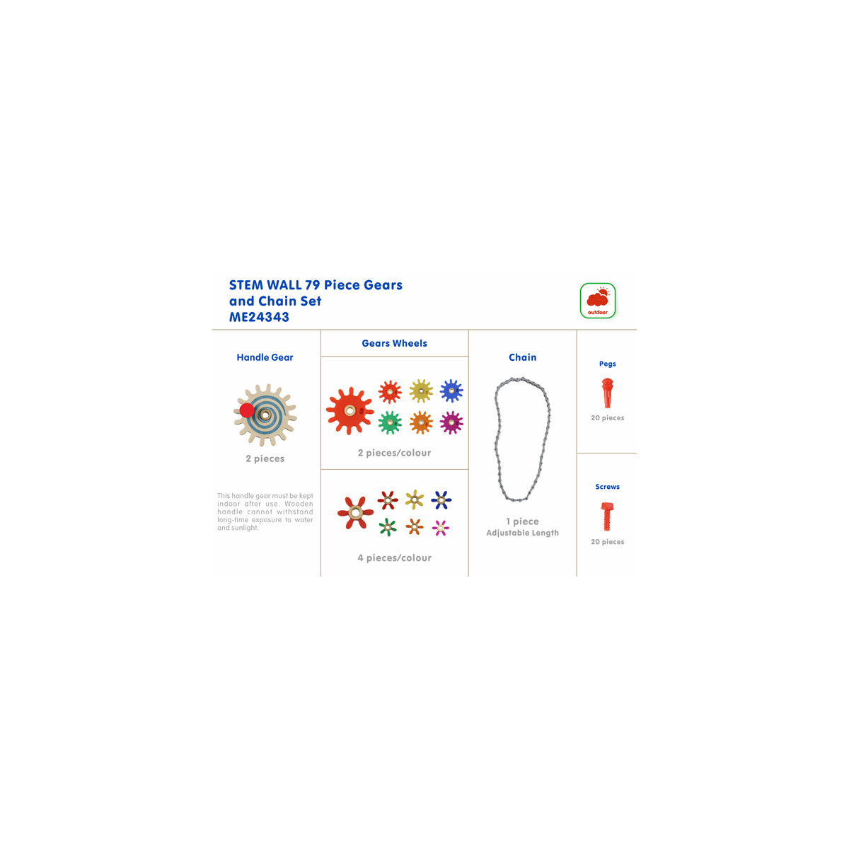 Engrenages Masterkitz, lot de 72 pièces